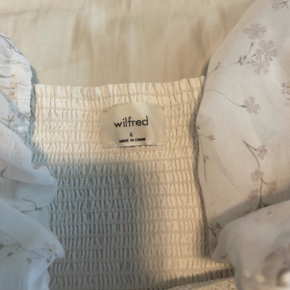 Aritzia Wilfred Vill Dress, White/Light Birch floral, Size 6 - Picture 3 of 5